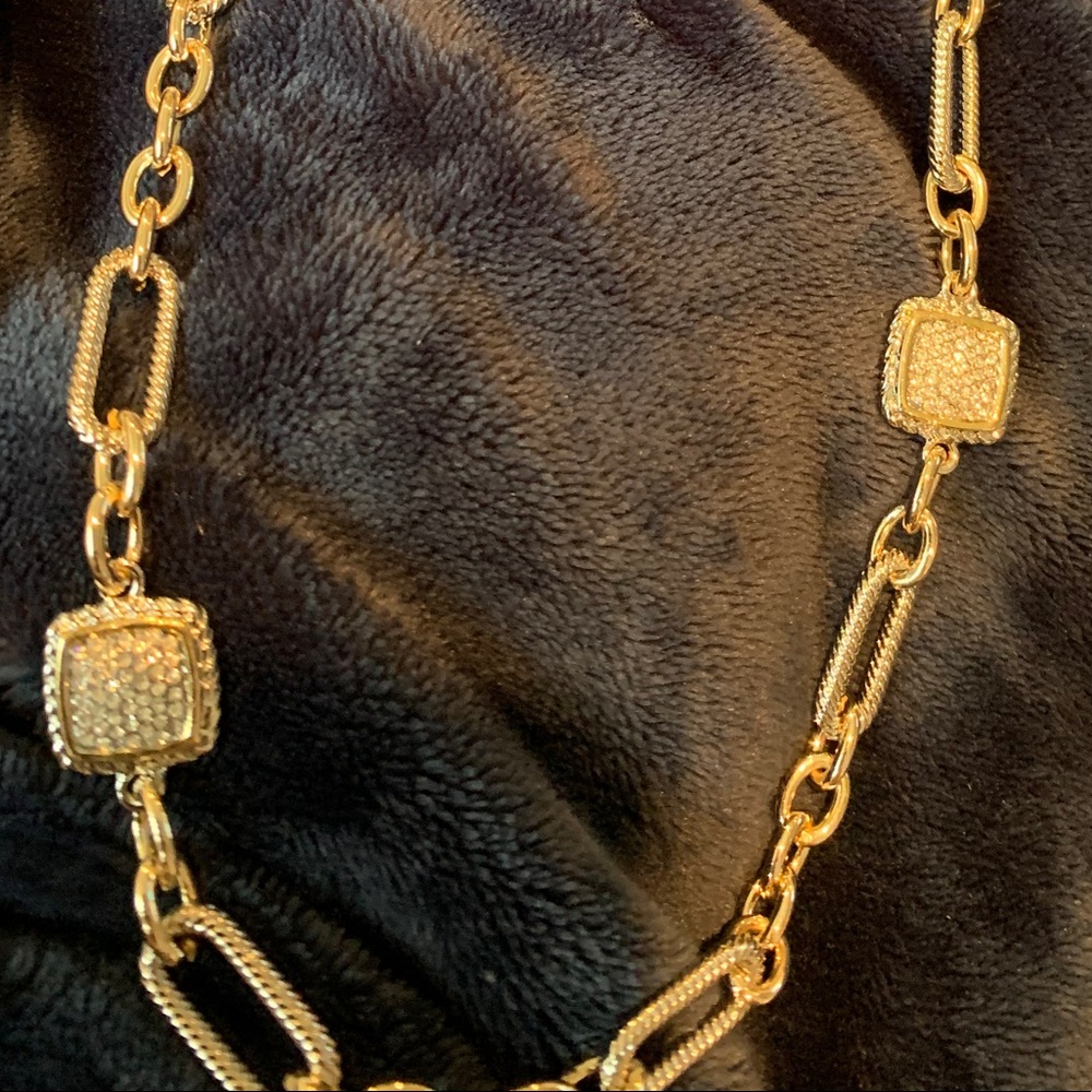 Two Tone Pave Long Necklace